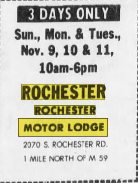 Rochester Motor Lodge - 1980 Ad (newer photo)